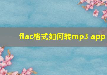 flac格式如何转mp3 app